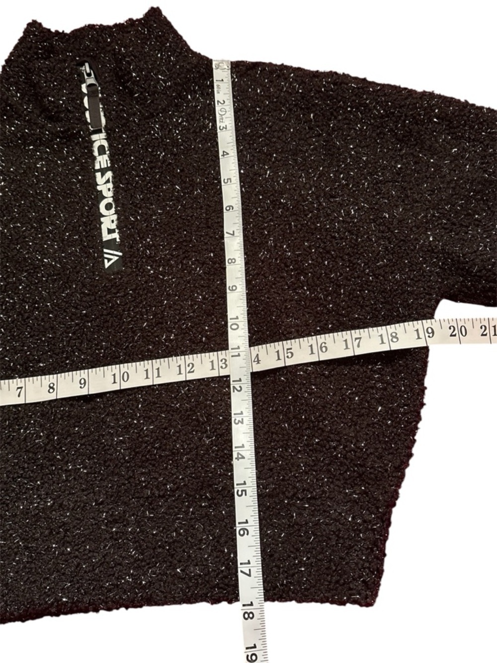 Justice Black Metallic-Thread Half Zip Sweater - Picture 5 of 6